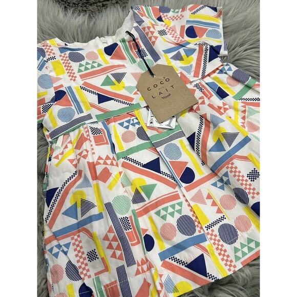 Coco‎ Au Lait Multicolor Shapes Dress W/Bloomer Size 12month (MSRP $78) - Picture 3 of 3